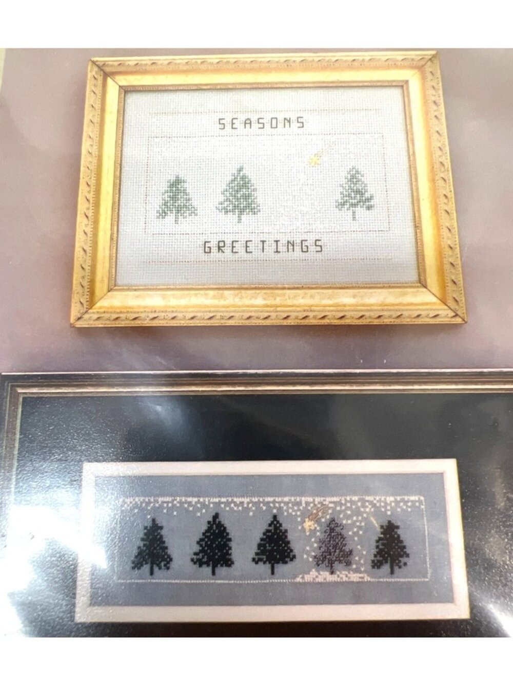 RARE Country Colonial Seasons Greetings Cross Stitch Chart & Instructions